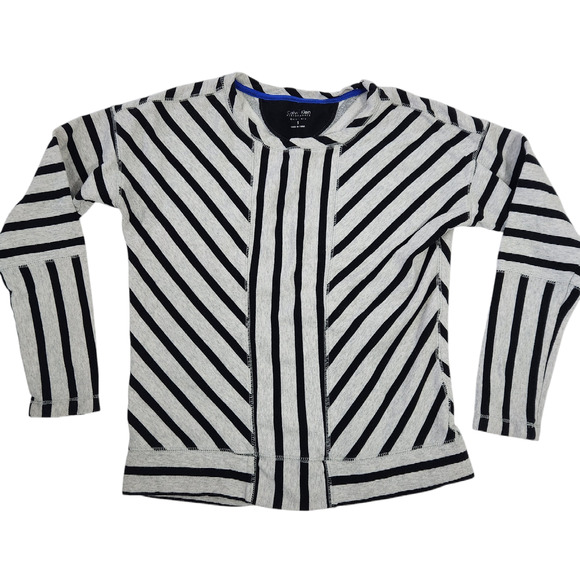Calvin Klein Performance Quick-Dry Womens Top  Small Stripe Sweatshirt - Picture 1 of 4